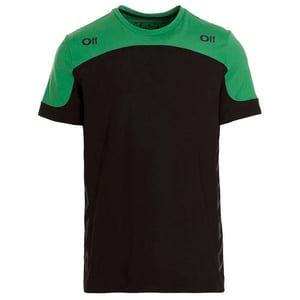 Gebroken wit Diag Outline zwart sport-T-shirt