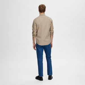 Selected Overhemden Rick Slim Fit Overhemd Morel Beige