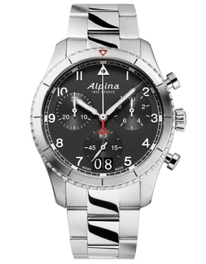 Alpina Startimer Piloot Heren Zilveren Horloge AL-372BW4S26B