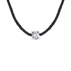Ketting Diamond Solitaire 0030 Cts Black Nylon 925