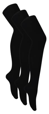 3 Paar Dames Bamboeleggings | Sock Snob | Zachte Effen Opaque Panty’s | Warme Zwarte Panty - Zwart