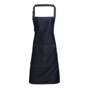 Premier Unisex Volwassenenschort met zakken (Indigo Denim)