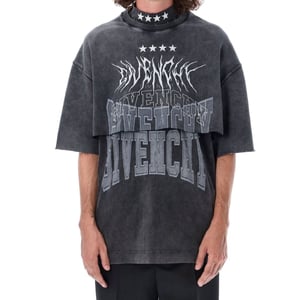 Givenchy overlappend ontwerp grijs T-shirt