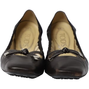Tod's Bowscrunch Ballerina's in Zwart Leer
