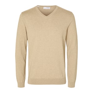 Selected Sweaters Berg Pullover V-Neck Kelp Beige