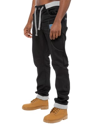 Enzo | Heren Denim Jogger Jeans - Zwart/Blauw