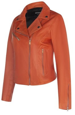 Dames klassiek leren Brando bikerjack-Loughton