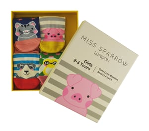 Miss Sparrow - Set van 4 bamboesokken voor meisjes - Diverse