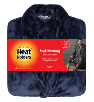 Heat Holders - Zachte Warme Heren Badjas - Marineblauw
