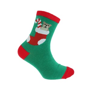 Floso Kinderen/kinderen Kerstmis Sokken (Groene Beer)
