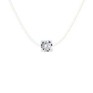 Ketting Diamond Solitaire 0030 Cts Nylon Transparant 925