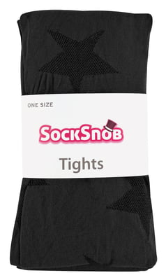Sock Snob Dames80 denier ondoorzichtig patroon panty's - Ster Zwart