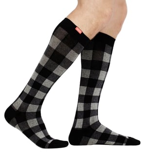 Brede katoenen 20-30 mmhg gegradueerde compressiesokken - Heathered Gray