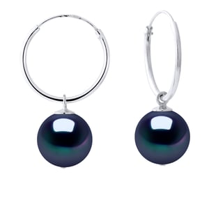 Creolen Gekweekte Parels Zoetwater Ronde 10-11mm Black Or White