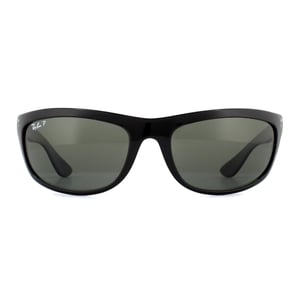 Ray-ban wrap unisex zwart groen gepolariseerde zonnebril