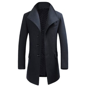 Allthemen herenwollen jas winter zakelijk slim fit reversjas grijs