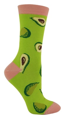 Miss Sparrow - Grappige fruitsokken voor dames - Avocado (Groen)