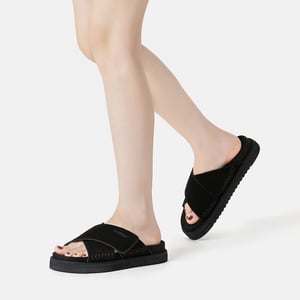 EVER AU Dames Leren Sandalen - Rose
