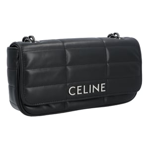 Celine Matelassé Schoudertas met Ketting Gequilt Zwart
