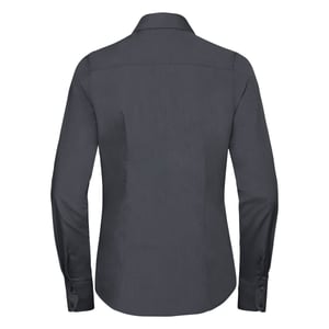 Russell Collection Dames/Dames Polycotton Slim Shirt met Lange Mouwen (Konvooi Grijs)