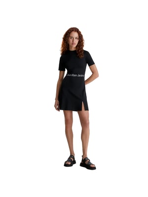 Calvin Klein Vrouw Jurk Logo Tape Van Jersey Milano