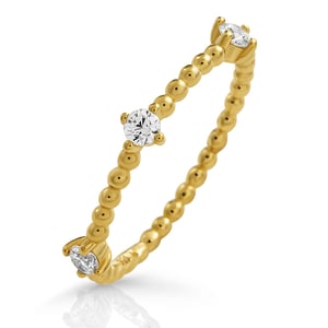 Orphelia 'Sparkle' Dames 925 Sterling Zilveren Ring - Goud ZR-7530/G