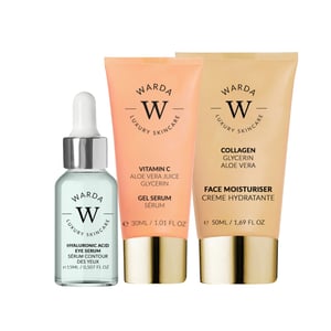 Skin Glow Boost Vitamine C Gelserum 30ml + Skin Hydration Boost Hyaluronzuur Oogserum 15ml + Skin Lifter Boost Collageen Hydrator 50ml