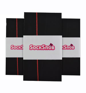 Sock Snob - Womens Seamed Panty's 3 Pack 40 Denier - Zwart / Rood