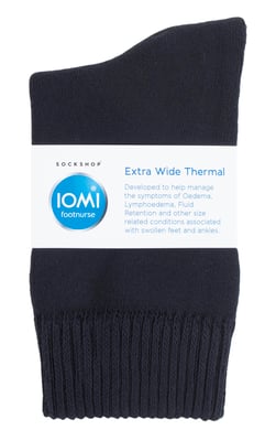 Unisex extra brede sokken zonder elastiek thermo oedeemsokken - Zwart