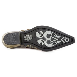 New Rock reliëf vintage zwart lederen gesp schoenen-M-7960-S14