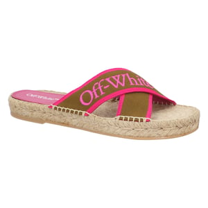 Off White Groene Katoenen Espadrilles