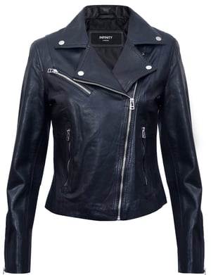 Dames slim leren bikerjack-Matlock
