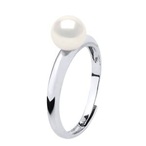 Rush Ring Verstelbare zoetwaterparels Rond 6-7 mm White 925