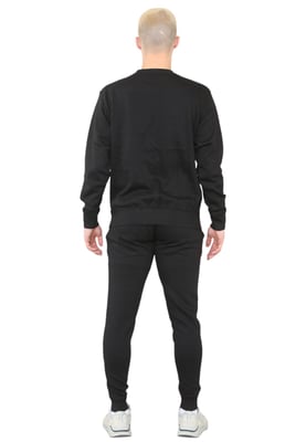 MYT Heren trainingspak met ronde hals en geborduurd logo in zwart