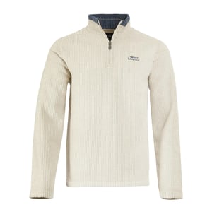 Weird Fish Heren Newark Grid Eco Friendly Quarter Zip Fleece Top (Ecru)