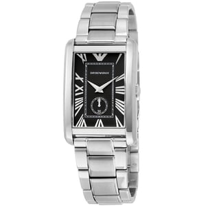 Emporio Armani AR1608 Rechthoekig Zwart Wijzerplaat Herenhorloge