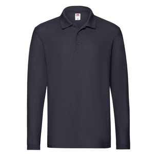 Fruit of the Loom Heren Premium Pique Poloshirt met lange mouwen (Deep Navy)