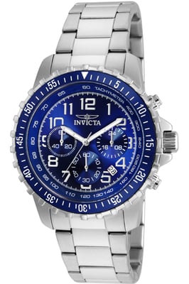 Invicta Specialty 6621 Heren Horloge - Quartz Uurwerk - Roestvrij Staal met blauwe Wijzerplaat - 45mm