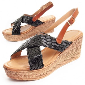 Montevita Wedge Sandalen Sandsum28 in Zwart