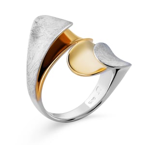 Orphelia Dames 925 Sterling Zilveren Ring - Zilver/Goud ZR-7508