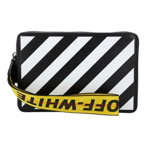Off White Diagonale Tas in Zwart en Wit