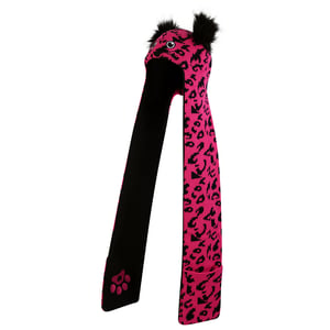 Dare 2B Kinderen/Kids Snowplay Luipaardprint 3 in 1 Muts Sjaal (Puur Roze/Zwart)