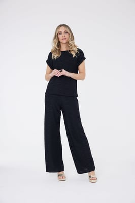 Maya T-shirt met structuur - Zwart