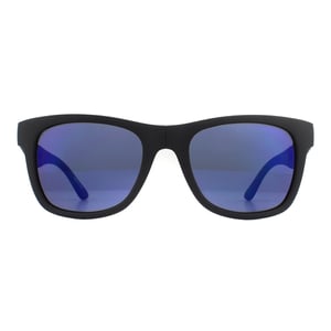 Lacoste rechthoek unisex mat zwart blauw gradiënt vouw zonnebril