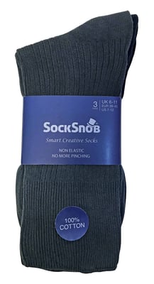 Set van 6 sokken zonder elastiek herensokken van 100% katoen - Blauw