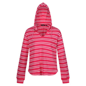 Regatta Dames/Dames Minerve Stripe V Hals Hoodie (Heet Roze/Wit)
