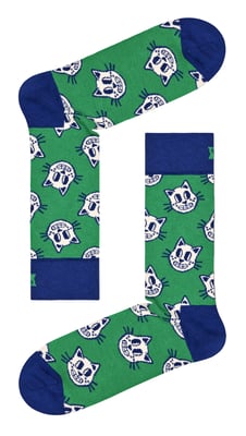 Happy Socks - Vrijetijdsokken met Kattenontwerp | Geweldig Cadeau - Kat