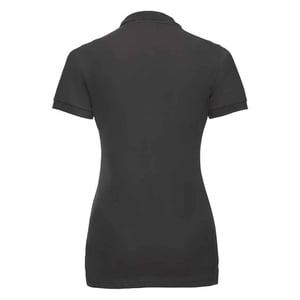 Russell Dames/Dames Piqué Stretch Poloshirt (Zwart)
