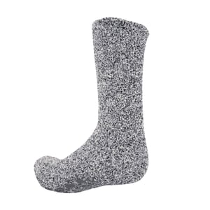Floso Heren Warme Slippersokken met Rubberen Antislip Grip (Grijs)