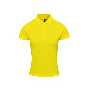 Premier Dames/dames Coolchecker Plus Piqu Polo met CoolPlus (Geel)